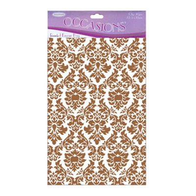 46916 Printed Favour Bag 22.5x15cm Damask Gold