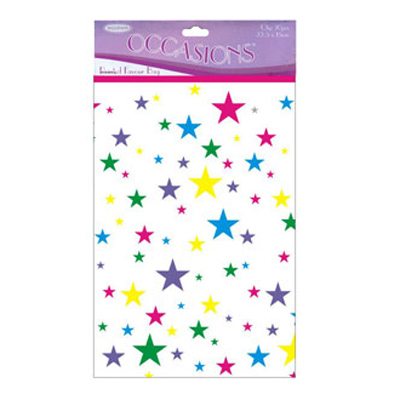 46919 Printed Favour Bag 22.5x15cm Stars Multi