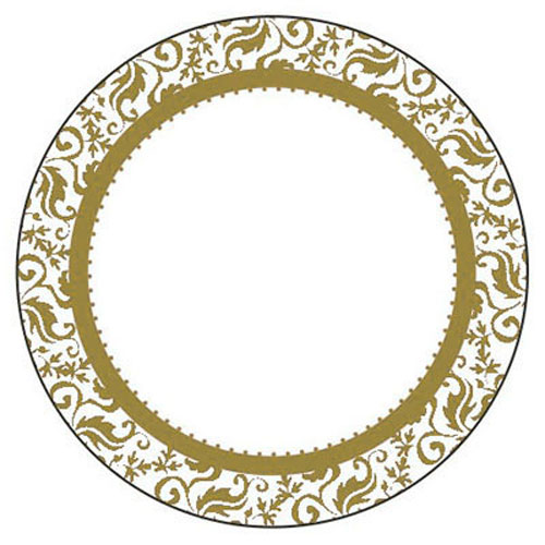 46938 Sticker Label 8cm Round Gold