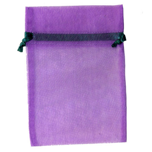 47193 Organza Bag 16x11cm Purple Green