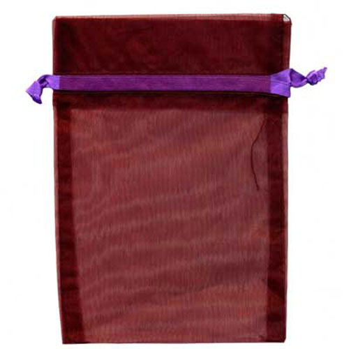 47194 Organza Bag 16x11cm Burgundy Purple