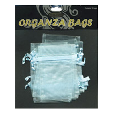 47206 Organza Bag 10pk 11x7.5cm Baby Blue