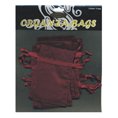 47207 Organza Bag 10pk 11x7.5cm Burgundy