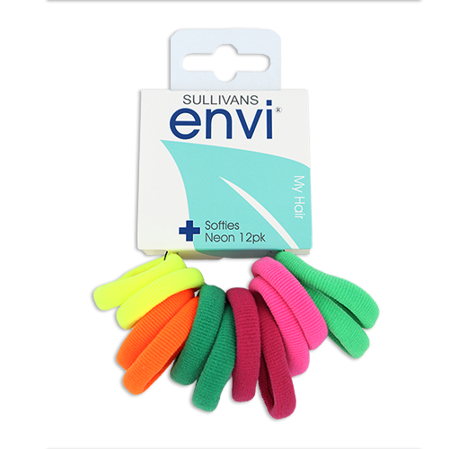 47291 Sullivans Hair Bands - Softies Neon  12 Pack