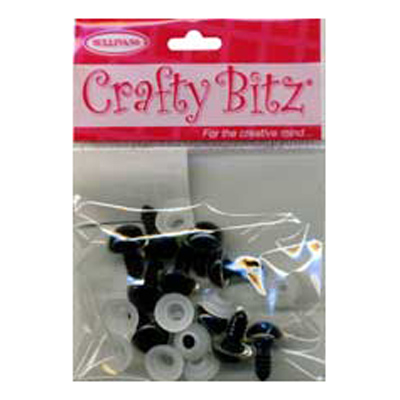 47299 Eyes Plastic 25mm Clear Black