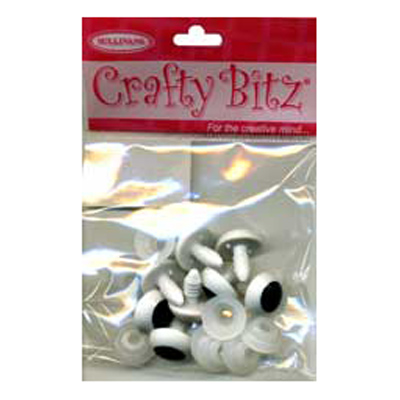 47311 Eyes Plastic Frog 16mm White Black