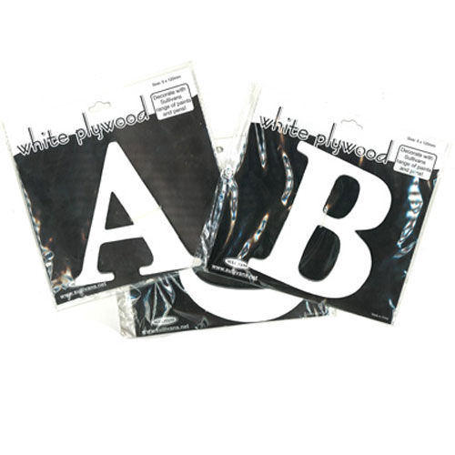 47510 Plywood Number Mixed Pack White 120mm