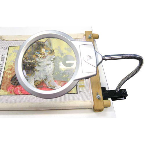 47618 Magnifier Lens 90mm Clip On & Led Light