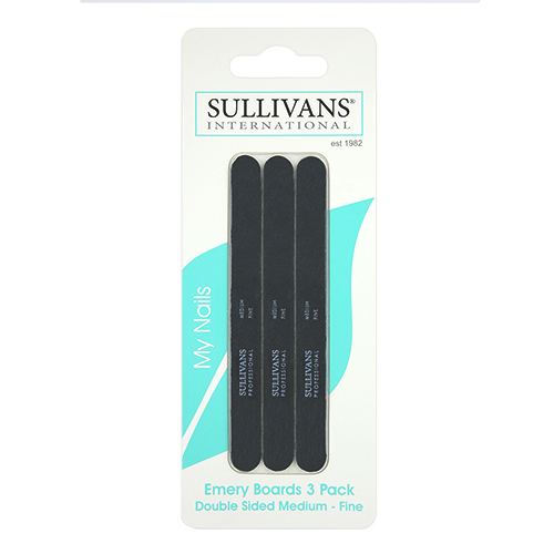 47658 Sullivans Emery Boards - Medium/fine - 3pk