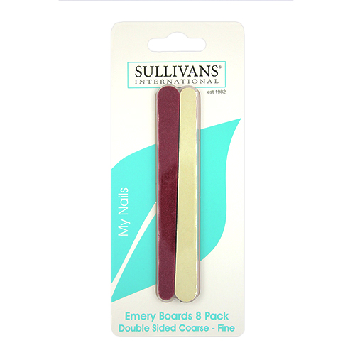 47660 Sullivans 120mm Emery Boards - Coarse/fine - 8pk 