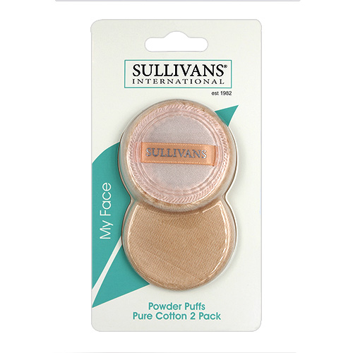 47693 Sullivans Pure Cotton Powder Puffs - 2pk
