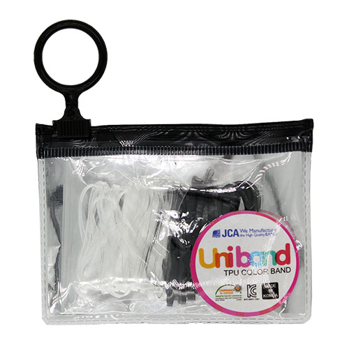 47735 Uniband Hair Ties 50 Pack - Black + Clear