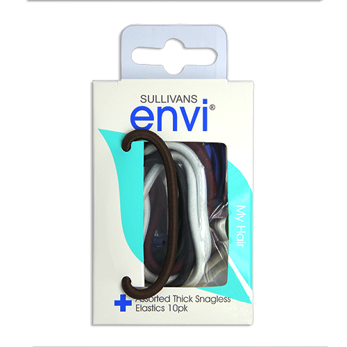 47743 Envi Thick Snagless Hair Elastics - 10pk - Assorted 