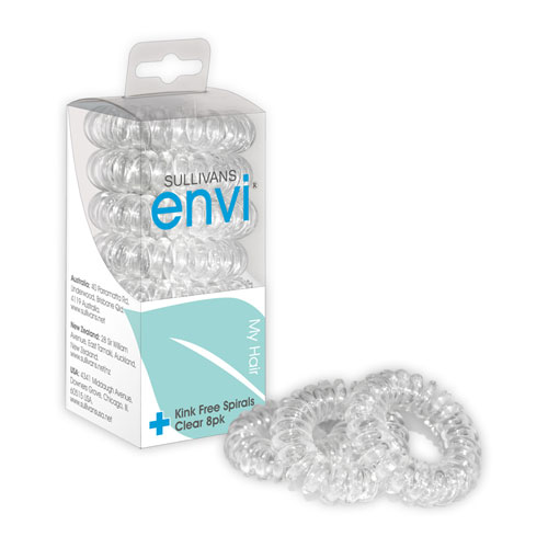 47749 Envi Kink Free Hair Spirals - Clear - 8pk