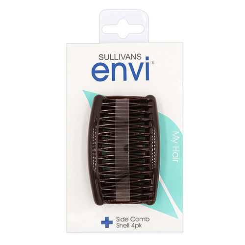 47764 Envi Hair Side Combs - 4pk -  Tortoiseshell