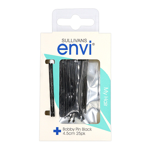 47770 Envi 4.5cm Bobby Hair Pins - 25pk - Black 