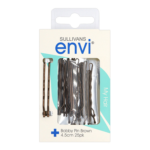 47771 Envi 4.5cm Bobby Hair Pins - 25pk - Brown