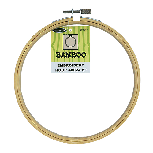 48024 Sullivans Bamboo Embroidery Hoop - 6"/15cm