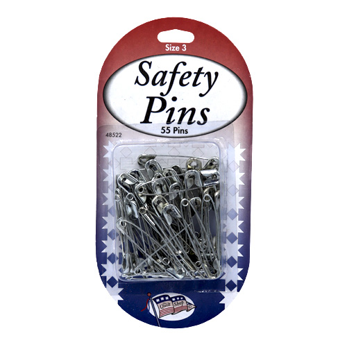 48522 Quilters Safety Pins Size 3 Silver