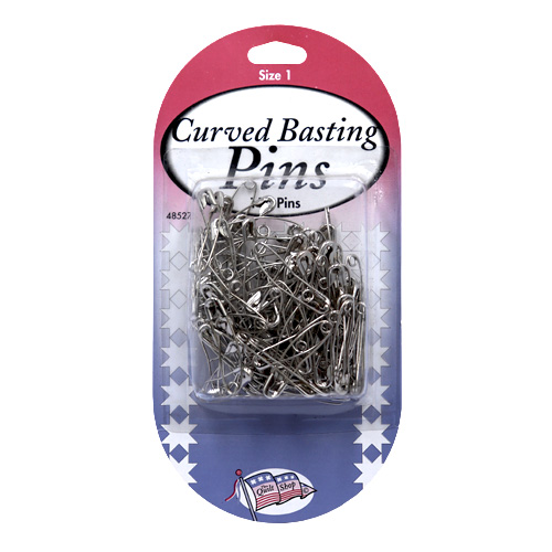48527 Quilters Curved Basting Pins Size 1 Silver