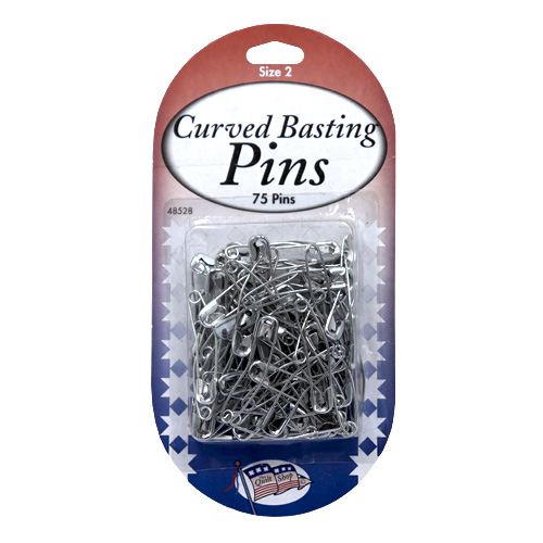 48528 Quilters Curved Basting Pins Size 2 Silver