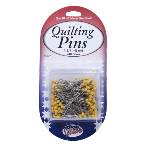 48539 Quilters Pins 40mm Steel Yellow