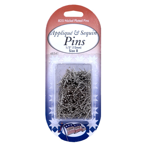 48541 Quilters Applique Sequin Pins 12mm Nickle Plate