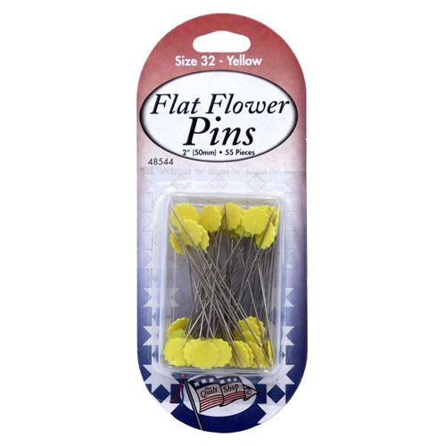 48544 Quilters Flat Flower Pins Size 32 50mm