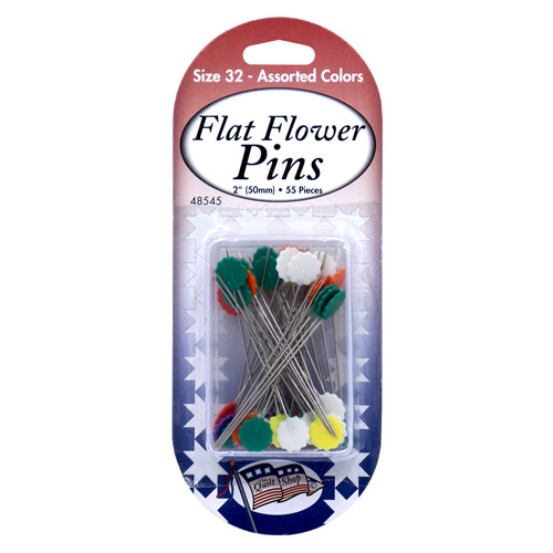 48545 Quilters Flat Flower Pins Size 32 50mm