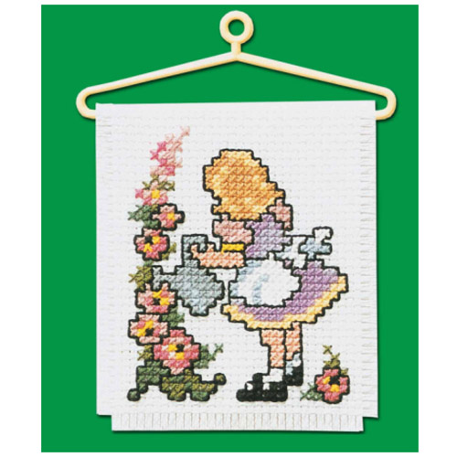 48857 Cross Stitch Kit Girl Watering