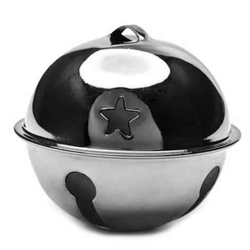 48940 Jingle Bells 50mm Silver With Stars