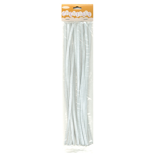 48961 Chenille Stick 6mm White
