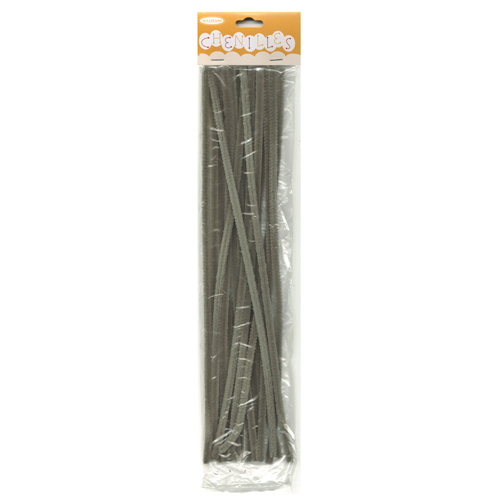 48982 Chenille Stick 6mm Grey