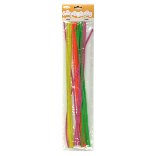48990 Chenille Stick 3mm Neon Mixed