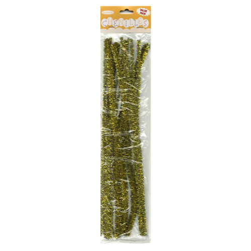 49005 Chenille Stick Glitter Gold Value Pack