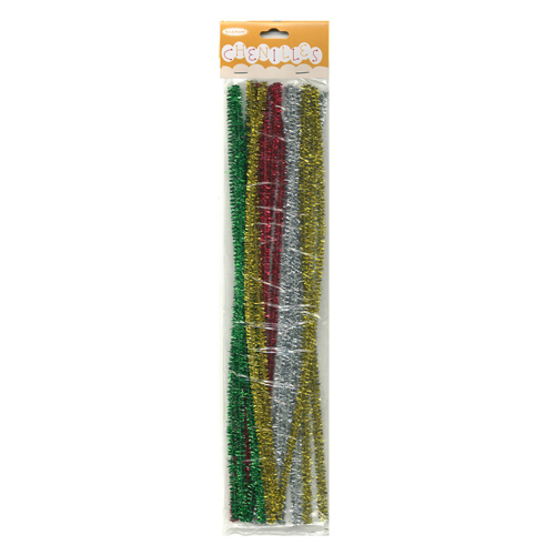49010 Chenille Stick 3mm Glitter Mixed