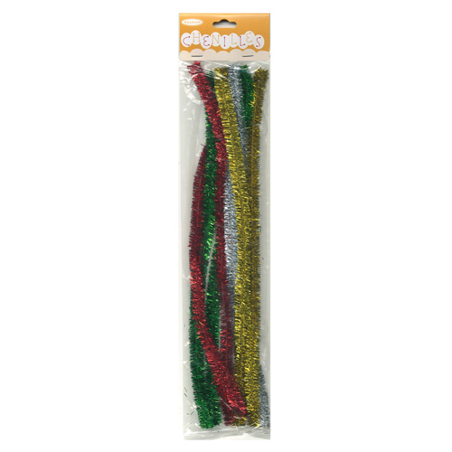 49012 Chenille Stick 12mm Glitter Mixed