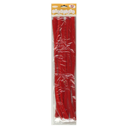 49014 Chenille Stick 3mm 6mm 12mm Red