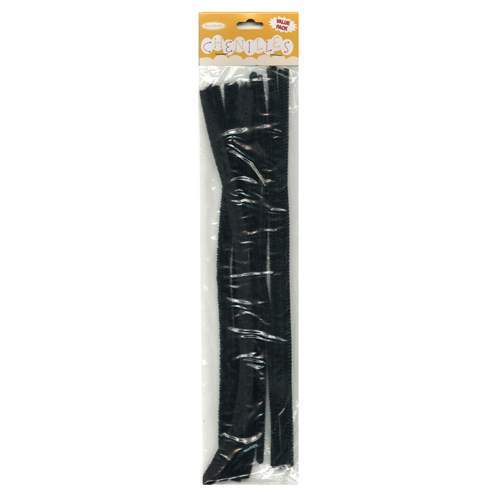 49015 Chenille Stick 3mm 6mm 12mm Black