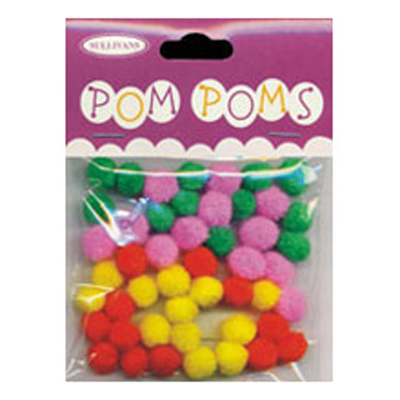 49215 Pom Poms 7mm Neon Mixed