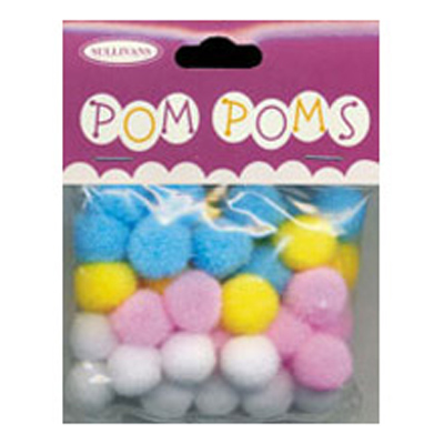 49220 Pom Poms 13mm Pastel Mixed