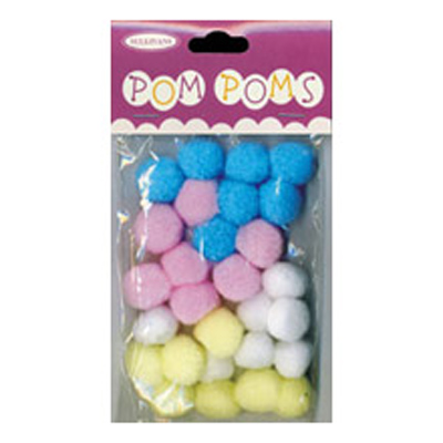 49221 Pom Poms 20mm Pastel Mixed