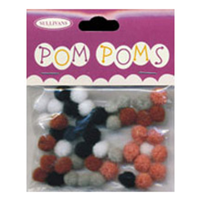 49223 Pom Poms 7mm Animal Mixed