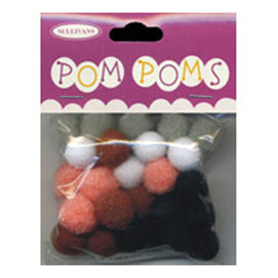 49224 Pom Poms 13mm Animal Mixed