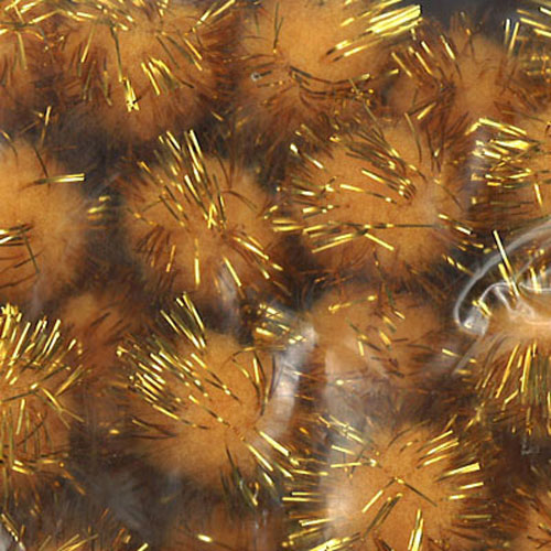 49227 Pom Poms 7mm Glitter Gold