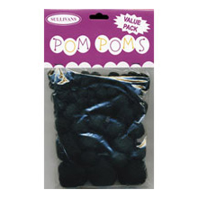 49241 Pom Poms Assorted Black Value Pack