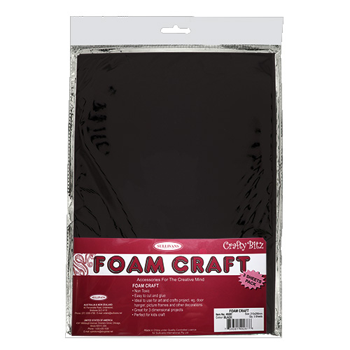 49287 Crafty Bitz A4 Foam Sheets - 3 Pack - Black