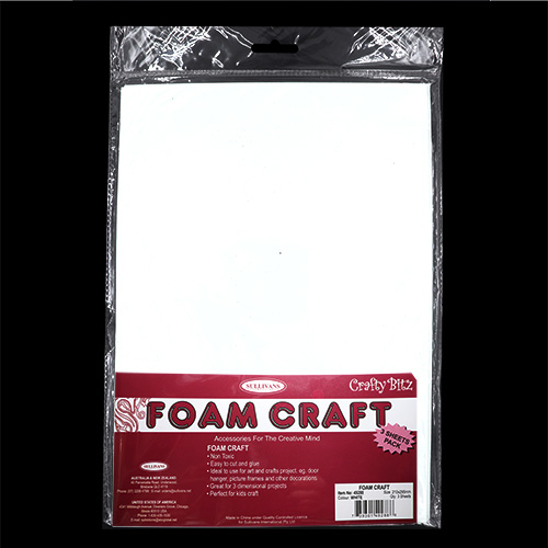 49288 Crafty Bitz A4 Foam Sheets - 3 Pack - White