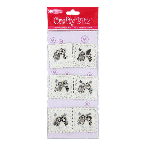 49354 Emb Good Luck Lock & Key Silver