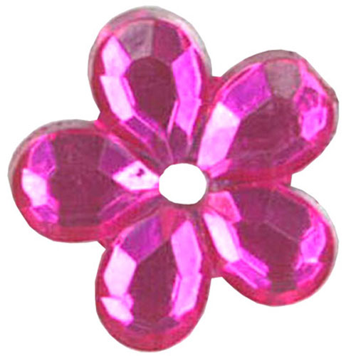 49576 Gems Flower Hot Pink H/s